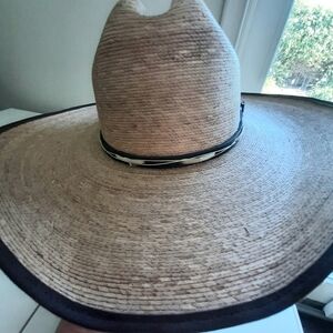 Wide Brim Tan and Black Hat Accessory